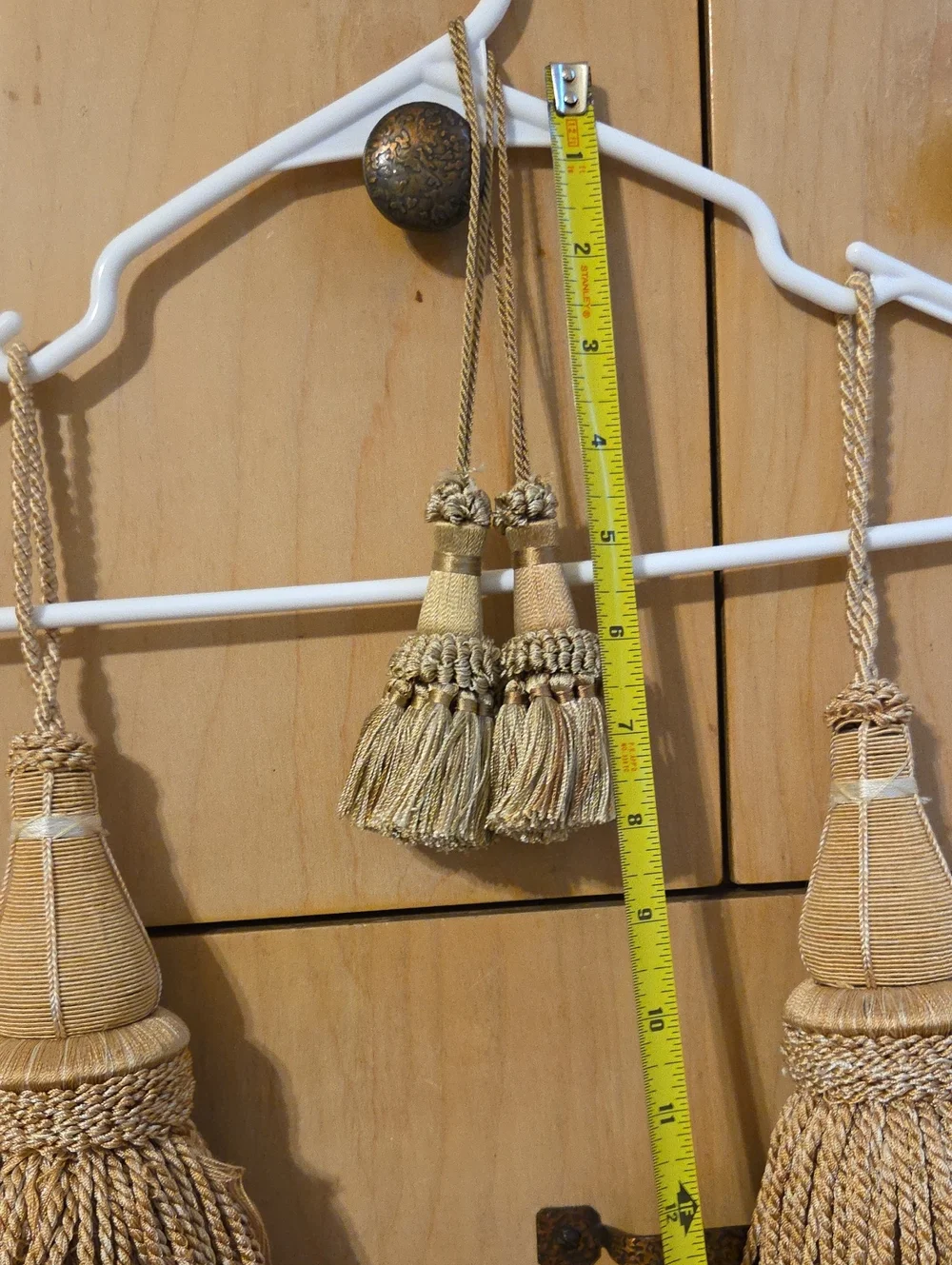 Decorative Gold Curtain Tassel Tiebacks - Set of 2